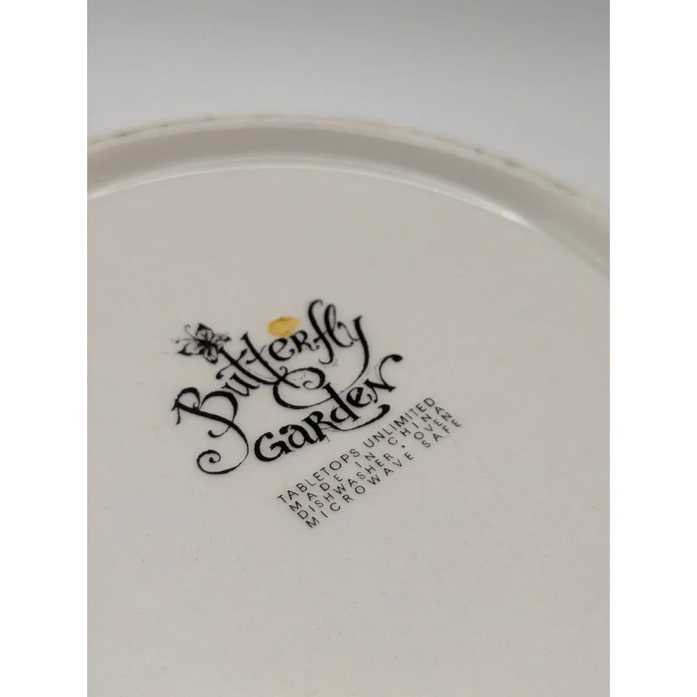 Tabletops Unlimited Butterfly Garden Pasta Bowls Set of 2 Ceramic Cottagecore